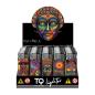 Preview: Psychedelic Motivfeuerzeug 50er-Display in Pink, Türkis, Lila – Sicheres Zubehör bei Emma Trade GmbH für Tankstellen und Kioske - Display