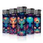 Preview: Alien Lover Motivfeuerzeug 50er-Display in Grün, Lila, Schwarz – Sicheres Zubehör bei Emma Trade GmbH für Tankstellen und Kioske - Einzeln