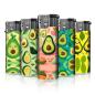 Preview: Avocados Motivfeuerzeug 50er-Display in Grün, Gelb, Weiß – Sicheres Zubehör bei Emma Trade GmbH für Tankstellen und Kioske - Einzeln