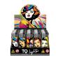 Preview: Pop Art Woman Motivfeuerzeug 50er-Display in Pink, Gelb, Blau – Sicheres Zubehör bei Emma Trade GmbH für Tankstellen und Kioske - Display