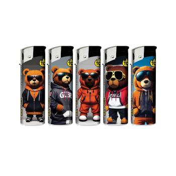 Cool Bears Motivfeuerzeug 50er-Display in Braun, Blau, Rot – Sicheres Zubehör bei Emma Trade GmbH für Tankstellen und Kioske - Einzeln