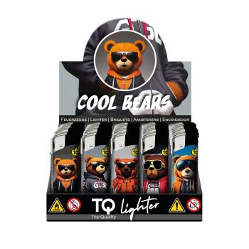 Cool Bears Motivfeuerzeug 50er-Display in Braun, Blau, Rot – Sicheres Zubehör bei Emma Trade GmbH für Tankstellen und Kioske - Display