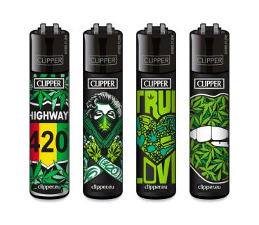 Clipper Classic Large 420 Mix #1 Feuerzeug mit Hanf-Motiven Großhandel - Motive