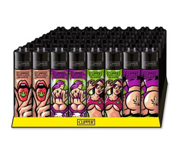 Clipper Classic Large 420 Girls Feuerzeug mit Hanf-Motiv Großhandel - Verpackungseinheit