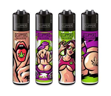 Clipper Classic Large 420 Girls Feuerzeug mit Hanf-Motiv Großhandel - Motive