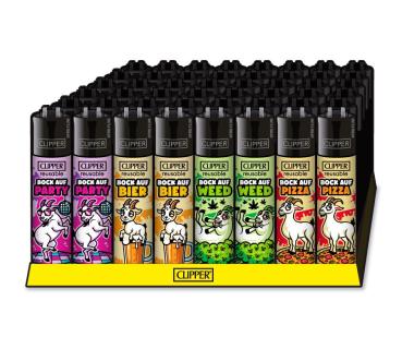 Clipper Classic Large Feuerzeug „Bock auf“ Motive Großhandel - Verpackungseinheit