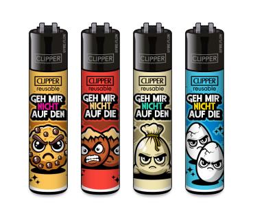 CLIPPER Classic Large „Geh mir nicht“ – Keks, Nüsse, Sack, Eier – Großhandel Emma Trade GmbH - Motive