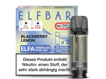 Elfbar Elfa Pods Blackberry Lemon 2er-Pack – Fruchtig-spritziger Dampfgenuss bei Emma Trade GmbH für Tankstellen und Kioske