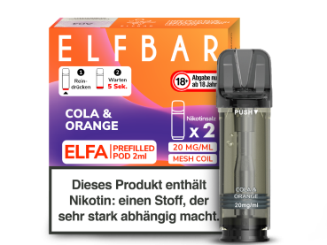 Elfbar ELFA Pod Cola & Orange – vorbefüllter Pod für ELFA – Großhandel Emma Trade GmbH