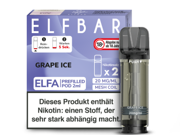 Elfbar Elfa Pods Grape Ice 2er-Pack – Fruchtig-kühler Dampfgenuss bei Emma Trade GmbH für Tankstellen und Kioske