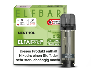 Elfbar Elfa Pods Menthol 2er-Pack – Kühler Dampfgenuss bei Emma Trade GmbH für Tankstellen und Kioske