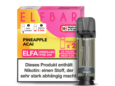 Elfbar ELFA Pods Pineapple Acai – vorbefüllte Pods für ELFA & ELFA Pro – Großhandel Emma Trade GmbH