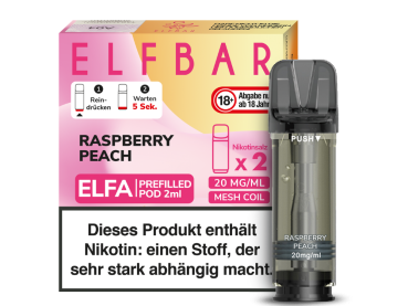 Elfbar ELFA Pods Raspberry Peach 20mg 2er Pack mit Himbeer-Pfirsich Geschmack