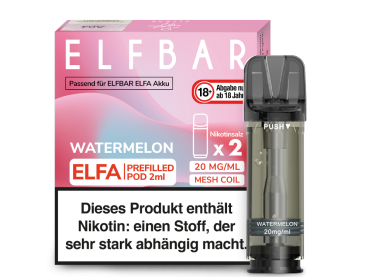 Elfbar Elfa Pods Watermelon 2er-Pack – Erfrischender Dampfgenuss bei Emma Trade GmbH für Tankstellen und Kioske