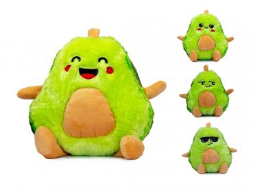 Avocado mit Comic-Gesicht Plüschtier-Set 38 cm mit 4 lustigen Avocados – Weiches Plüschset bei Emma Trade GmbH für Tankstellen und Kioske