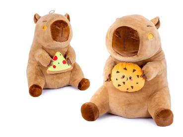XXL Capybara Plüschtier 80 cm mit Snack – Varianten Pizza oder Cookie – Emma Trade Großhandel