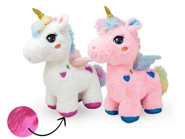 Einhorn Plüschtier 55 cm mit Flügeln – 2 Designs (weiß & rosa) – Emma Trade Großhandel