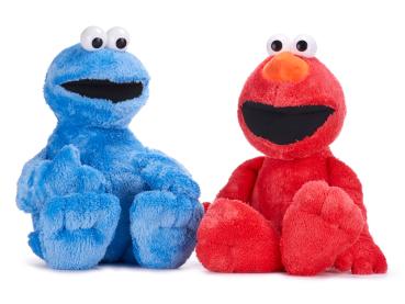 Elmo und Krümelmonster Plüsch – 52 cm sitzend / 72 cm stehend – Emma Trade Großhandel