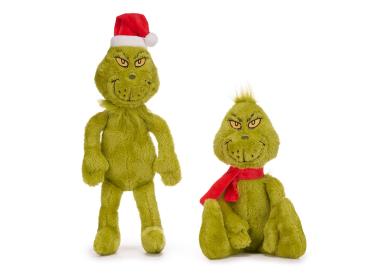The Grinch Plüschtier mit Weihnachtsmütze und mit Schal, 25/40 cm – Emma Trade Großhandel