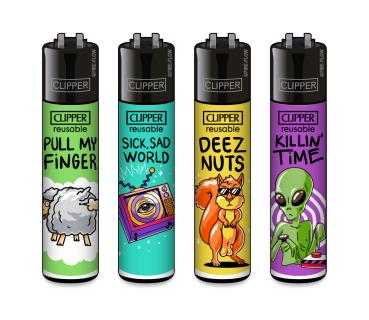CLIPPER Classic Large Mix Slogan #4 – Pull My Finger, Sick Sad World, Deez Nuts, Killin’ Time – Großhandel Emma Trade GmbH - Motive