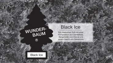 Wunderbaum Black Ice Duftbaum in Schwarz – Frischer Autoduft bei Emma Trade GmbH für Tankstellen und Kioske - Produktbeschreibung