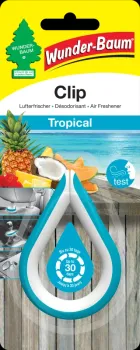 Wunderbaum Clip Tropical in Blau – Frischer Autoduft bei Emma Trade GmbH für Tankstellen und Kioske - Verpackt