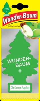 Wunderbaum Grüner Apfel Duftbaum in Grün – Frischer Autoduft bei Emma Trade GmbH für Tankstellen und Kioske - Verpackt