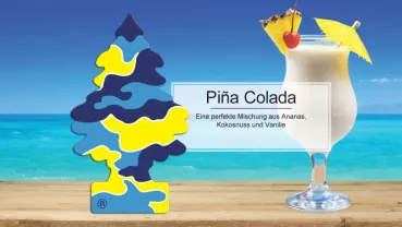 Wunderbaum Pina Colada Duftbaum in Gelb und Blau – Frischer Autoduft bei Emma Trade GmbH für Tankstellen und Kioske - Produktbeschreibung