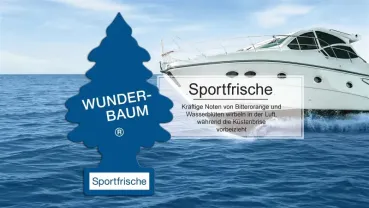 Wunderbaum Sportfrische Duftbaum in Blau – Frischer Autoduft bei Emma Trade GmbH für Tankstellen und Kioske - Produktbeschreibung