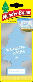 Wunderbaum Summer Cotton Duftbaum in Hellblau – Frischer Autoduft bei Emma Trade GmbH für Tankstellen und Kioske - Verpackt
