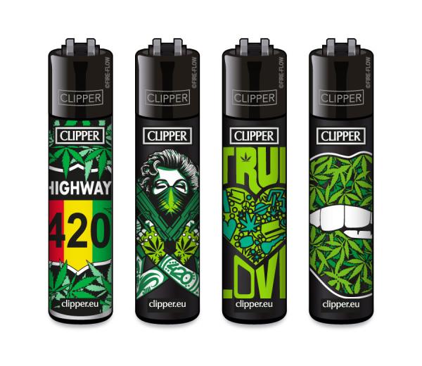 Clipper Classic Large 420 Mix #1 Feuerzeug mit Hanf-Motiven Großhandel - Motive