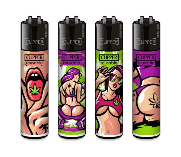 Clipper Classic Large 420 Girls Feuerzeug mit Hanf-Motiv Großhandel - Motive