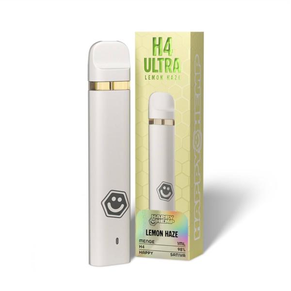 Happy Hemp H4 Ultra Vape Lemon Haze 1 ml mit Zitrus-, Kräuter- und Pinien-Aromaprofil - Emma Trade