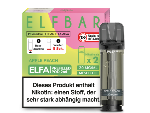 Elfbar Elfa Pods Apple Peach 2er-Pack – Fruchtiger Dampfgenuss bei Emma Trade GmbH für Tankstellen und Kioske