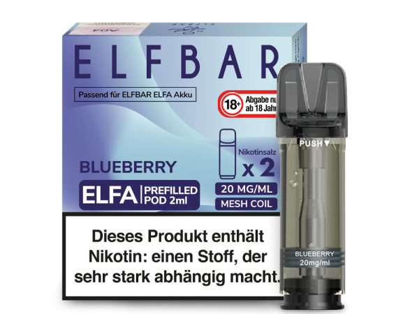 Elfbar Elfa Pods Blueberry 2er-Pack – Beerenfrischer Dampfgenuss bei Emma Trade GmbH für Tankstellen und Kioske