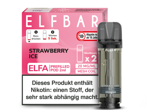 Elfbar Elfa Pods Strawberry Ice 2er-Pack – Fruchtig-kühler Dampfgenuss bei Emma Trade GmbH für Tankstellen und Kioske