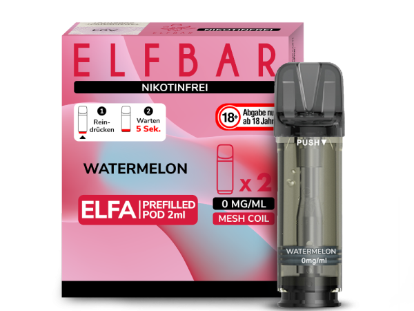 Elfbar Elfa Pods ohne Nikotin 2er-Pack in Blue Razz und Strawberry Kiwi – Nikotinfreies Vape-Zubehör bei Emma Trade GmbH für Tankstellen und Kioske