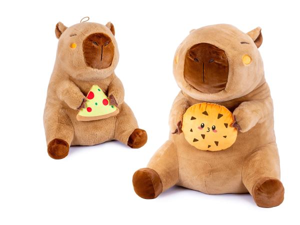 XXL Capybara Plüschtier 80 cm mit Snack – Varianten Pizza oder Cookie – Emma Trade Großhandel