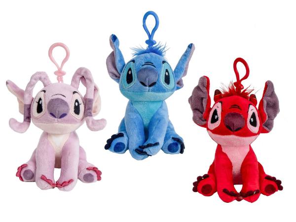 Disney Stitch 3D Bag Clip 12 cm – drei Plüsch-Anhänger mit Clip – Emma Trade Großhandel