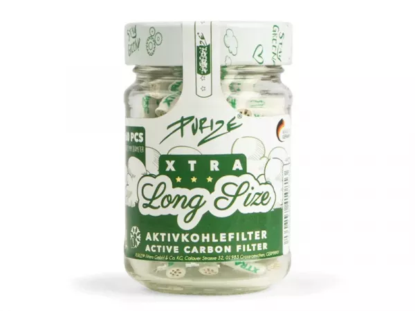 Purize Xtra Long Size Glas mit 60 extralangen Filtern – Nachhaltiges Zubehör bei Emma Trade GmbH für Tankstellen und Kioske