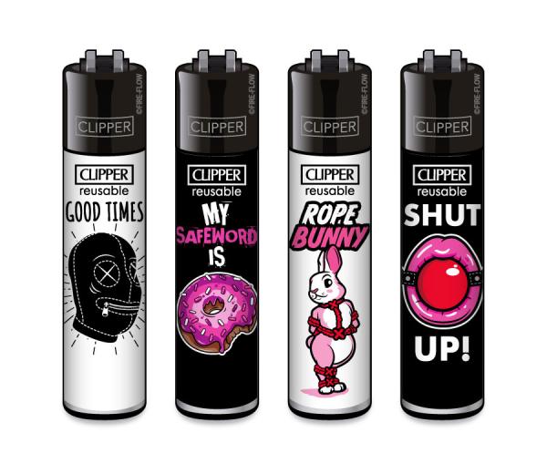 Clipper Classic Large Slogan #35 Feuerzeug mit pinken Akzenten Großhandel - Motive