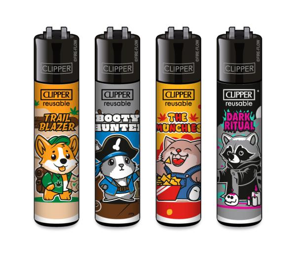 Clipper Classic Large Trip Buddies Feuerzeug mit bunten Figuren Großhandel - Motive