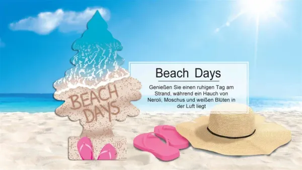 Wunderbaum Beach Days Duftbaum in Blau – Frischer Autoduft bei Emma Trade GmbH für Tankstellen und Kioske - Produktbeschreibung