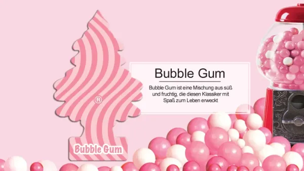 Wunderbaum Bubble Gum Duftbaum in Pink – Frischer Autoduft bei Emma Trade GmbH für Tankstellen und Kioske - Produktbeschreibung
