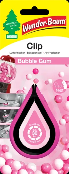 Wunderbaum Clip Bubble Gum in Pink – Frischer Autoduft bei Emma Trade GmbH für Tankstellen und Kioske - Verpackt