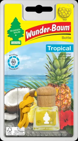 Wunderbaum Duftflakon Tropical – Exotischer Autoduft bei Emma Trade GmbH für Tankstellen und Kioske - Verpackt