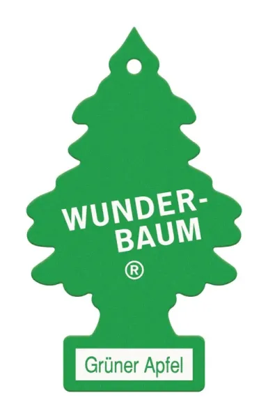 Wunderbaum Grüner Apfel Duftbaum in Grün – Frischer Autoduft bei Emma Trade GmbH für Tankstellen und Kioske - Unverpackt