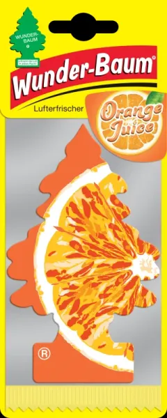 Wunderbaum Orange Juice Duftbaum in Orange mit Orangenscheiben – Frischer Autoduft bei Emma Trade GmbH für Tankstellen und Kioske - Verpackt