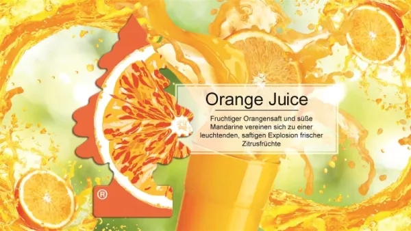 Wunderbaum Orange Juice Duftbaum in Orange mit Orangenscheiben – Frischer Autoduft bei Emma Trade GmbH für Tankstellen und Kioske - Produktbeschreibung