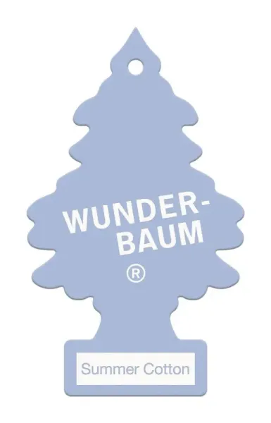 Wunderbaum Summer Cotton Duftbaum in Hellblau – Frischer Autoduft bei Emma Trade GmbH für Tankstellen und Kioske - Unverpackt